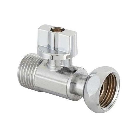Robinet équerre d'arrêt mâle/femelle 20 x 27 mm en laiton – Finition chrome – Résistant à la corrosion pour installations domestiques
