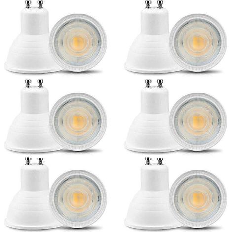 Lot de 12 ampoules LED GU10 6 W 220-240 V, blanc chaud 3000 K, 600 lm, remplace les ampoules halogènes 50-60 W, non dimmables, faisceau concentré, angle de diffusion de 30° [Ener (1/5)