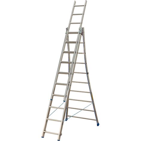 Centaure – Échelle télescopique transformable 3 plans – Longueur déployée 7.90m – Pour escaliers et sols plats – 213312