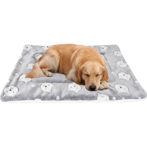 1 Tapis Pour Chien, Motif Ours, Réversible, Peluche Douce, Gris, 79x60 Cm, Petit Et Moyen Animal (1/5)