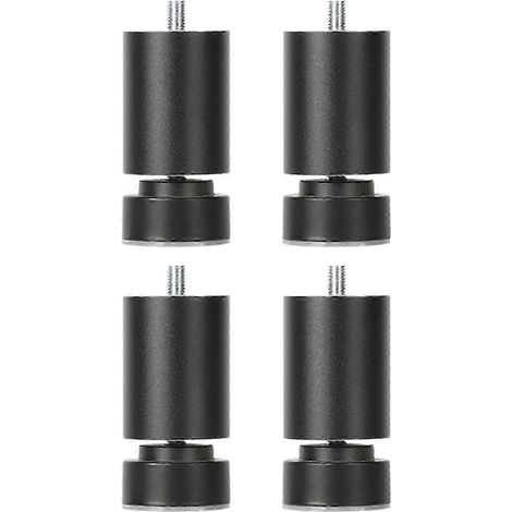 Pieds métalliques robustes réglables à filetage M10, adaptés aux canapés, lits, tables et armoires, lot de 4, noirs, 12 cm. (1/5)