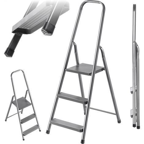 KADAX HOME Leiter Stahl STD3 3 Stufen, Esche