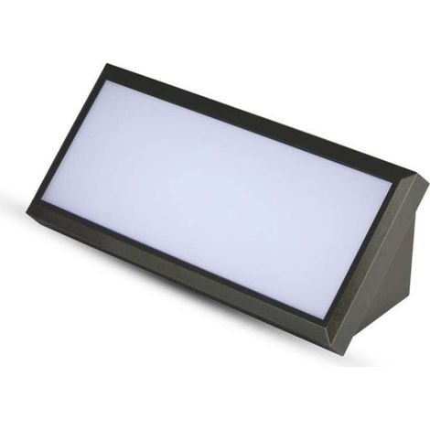 V-TAC VT-8054 Lampada LED da parete rettangolare 12W angolare colore nero da esterno IP65 applique da muro luce bianco naturale 4000k sku 6808