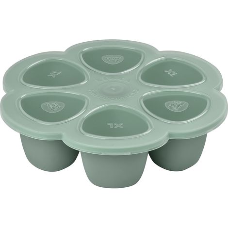 Plateau silicone repas bébé 6 portions, assiette compartimentée sans BPA, vaisselle apprentissage alimentation autonome (1/5)