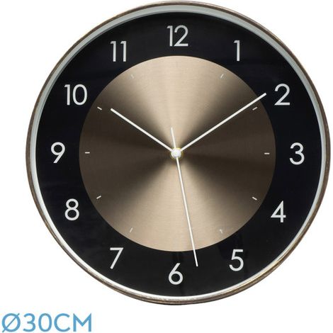 Berwin Wanduhr Aluminium-schwarz 30d kontinuierliches Uhrwerk (1/3)