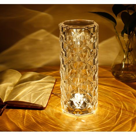 Lampada da Tavolo Touch Senza Fili Diamantata Ricaricabile Cristallo Decorativa (1/5)