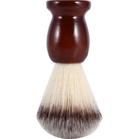 Kit Rasage Barbe Homme Brosse Visage Nettoyage Poils Nylon Manche Bois Outil Barbier (1/5)