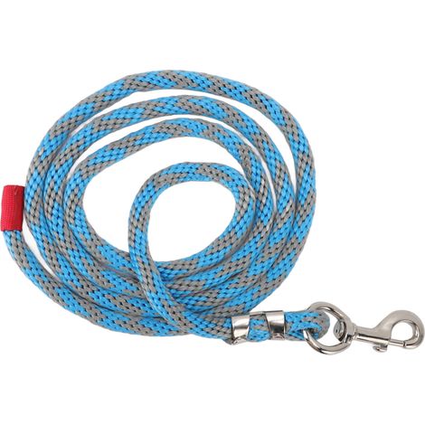 Longe en nylon pour chevaux, résistante à la traction et sans frottement, avec grand crochet épais, 3,5 m (11,5 pi), bleu-gris. Convient aux chevaux et autres animaux de compagnie. (1/5)