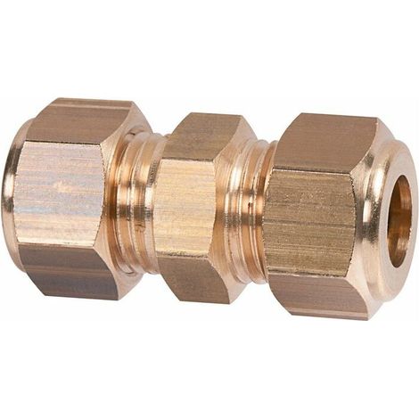 Raccord bicône droit laiton – Ø 8 mm – Compatible eau potable – Pression max 16 bar à 30 °C – Pour installations sanitaires et chauffage (1/4)