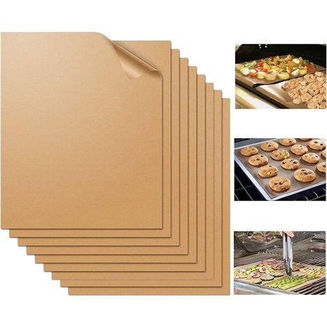 Tapis de cuisson et de gril antiadhésifs 9-100% (9 pièces en cuivre) (1/5)