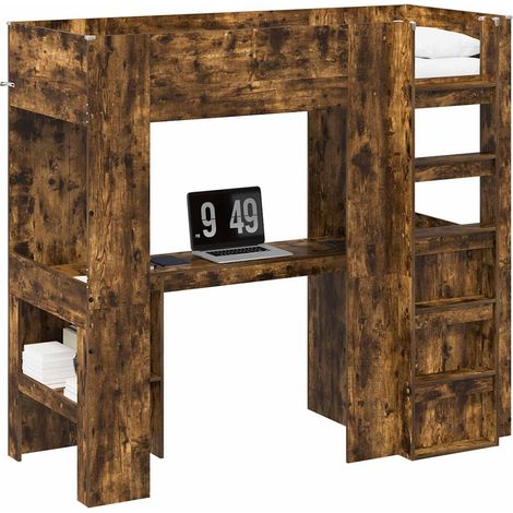 Maison Exclusive - Struttura letto a castello con scrivania Rovere fumé