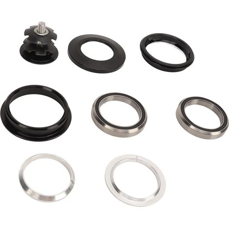 Jeu de direction de vélo 44 mm en alliage d'aluminium avec double roulement étanche, douille de direction droite, fourche avant encastrée, pièces détachées pour VTT et vélo de route (1/5)