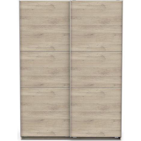 armadio 2 ante scorrevoli "ghost" effetto quercia 148x59x203 cm