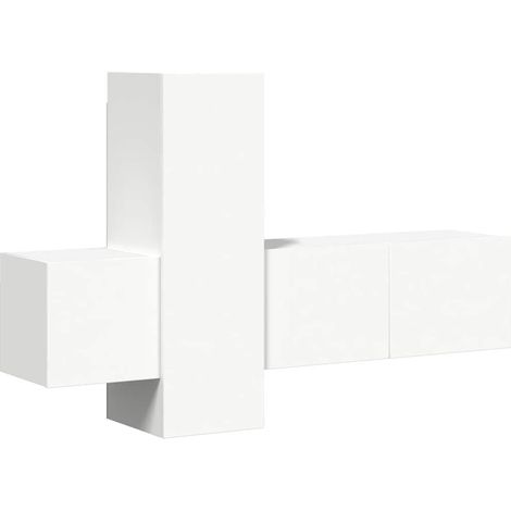 Maison Exclusive - 3-tlg. TV-Schrank-Set Weiß Holzwerkstoff