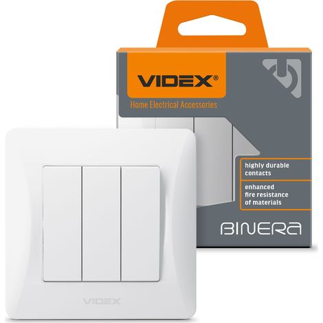 Interruttore Videx Binera a 3 filettature bianco (1/5)