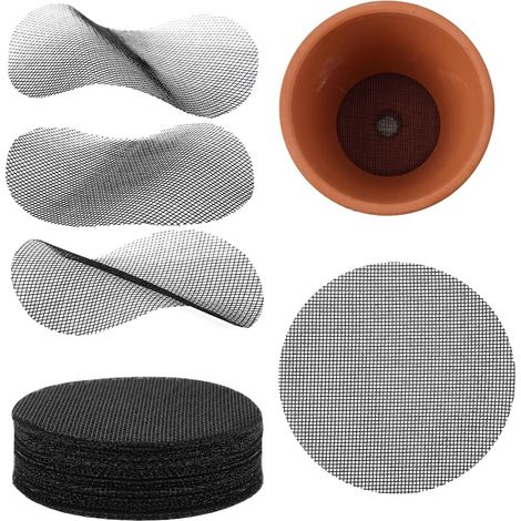50pcs Grilles de Drainage, Rondes de 5cm pour Pots Fleurs Empêchant La Terre s'Échapper Idéales pour Le Fond des Jardinières (Noir) (1/5)