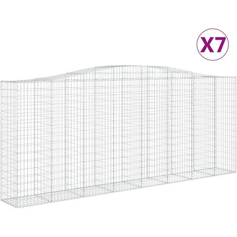 Maison Exclusive - Paniers à gabions arqués 7 pcs 400x50x160/180 cm fer galvanisé