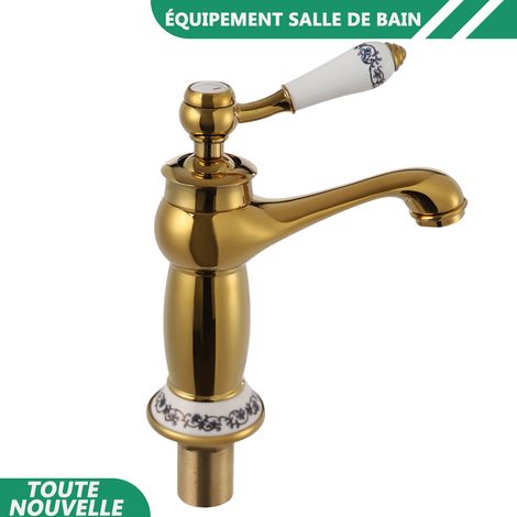 WAOBDLA Vintage 3/8'' robinet d'eau salle de bain laver robinet laiton avec 2 tuyaux d'eau (1/5)