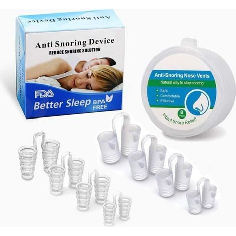 8pcs Anti Ronflement Dilatateur Nasal Set Snore Stopper Clip anti ronflement Améliore la Respiration pour un Sommeil