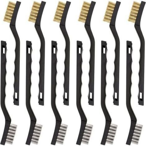 Lot de 12 Mini Brosses Mtalliques en Acier Inoxydable Brosse pour Nettoyage en Laiton pour Nettoyer Frottement et Rouille des Scories de Soudage (1/4)