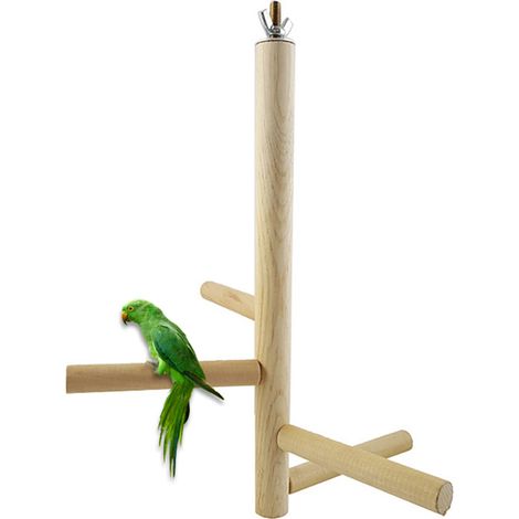 Perchoir Oiseau en Bois Tournant pour Perruche et Perroquet Accessoire Cage Oiseau (1/2)