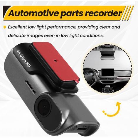 4K-Dashcam im Lippenstiftformat mit WLAN-Verbindung zum Mobiltelefon, hochauflösende Nachtsicht, installationsfreie Auto-Dashcam. (1/4)