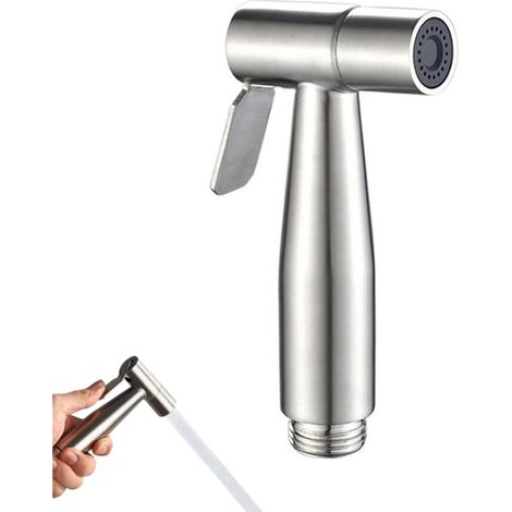1 douchette à main, pommeau de douche en acier inoxydable, pulvérisateur de bidet pour toilettes, douchette à main, argenté