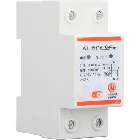 Minuterie WiFi pour TUYA 2P, interrupteur temporisé avec télécommande, disjoncteur pour appareils électroménagers, pompes et éclairage public, 220 V CA, 63 A (1/5)