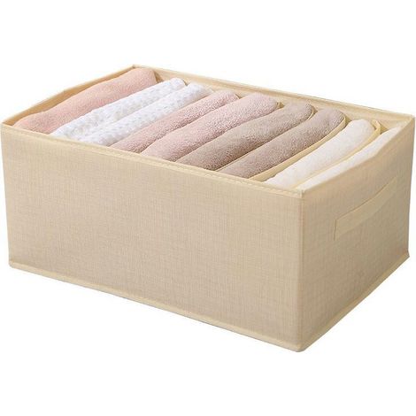 Scatola box pieghevole per pantaloni maglioni jeans 9 scomparti contenitore organizer salvaspazio per armadi 44x20x30 cm (1/5)