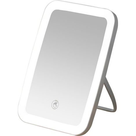 Wiederaufladbarer LED-Schminkspiegel mit USB-Anschluss, faltbar und tragbar, mit einstellbarem Licht für Badezimmer und Reisen (1/5)