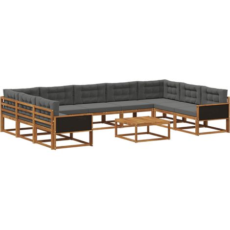 Outdoor Sofa Set with Cushion 10 pcs Natural and Anthracite vidaXL (1/5)