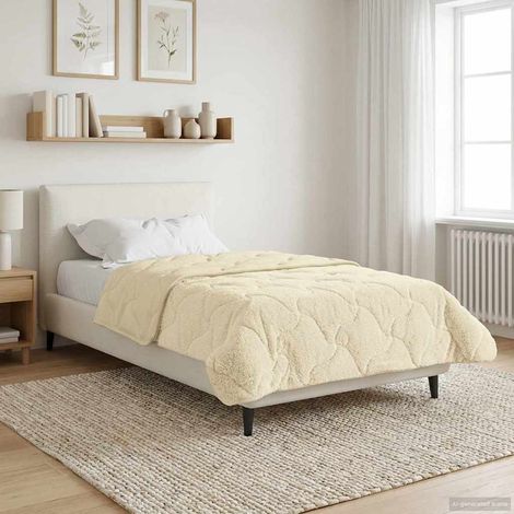 vidaXL Duvet Invernale Crema 135 x 200 cm Microfibra e Fleece