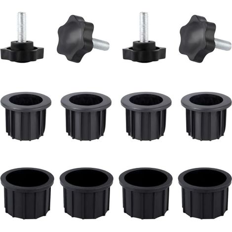 Accessoires Parasol (Noir), 12pcs Umbrella Stand Parts avec Fil de Serrage Bouton Noir Accessoires Pied Parasol pour Table de Terrasse Balcon Terrasses Arrière-Cour (1/5)