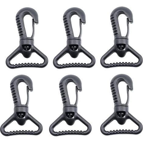 Mousquetons en plastique, mousqueton pivotant en plastique pour porte de poussée - Mousqueton rotatif - Mousqueton rotatif - Fermoir à boucle pour sangle, Noir(3.2cm) (1/4)