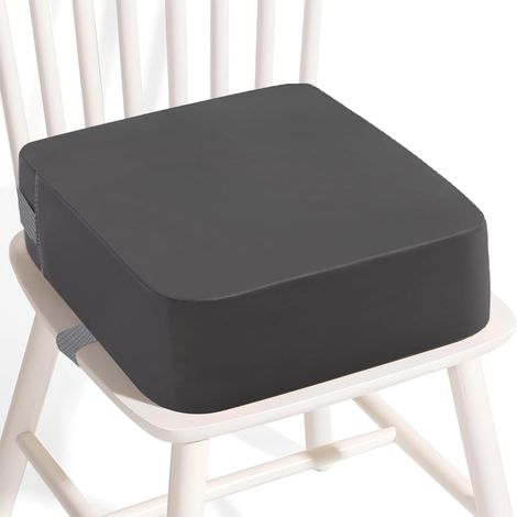 Rehausseur Chaise Enfant, Soutien Portable Chaise Surélevée, Adapté pour les Repas des Jeunes Enfants, Coussin de Chaise Surélevée Facile à Nettoyer (Grey) (1/5)