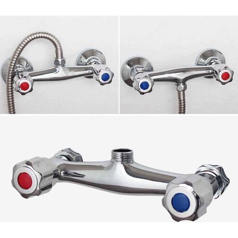 Mitigeur De Douche - Robinet Thermostatique En Laiton - Double Sortie Murale Pour Barre De Douche - 1 Pièce (1/5)
