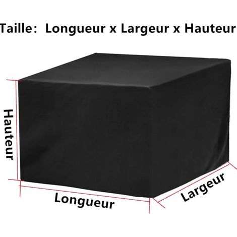 Housse de table jardin 210D protection pour meubles d'extérieur Oxford imperméable coupe vent noire 210 x 110 x 70 cm 210 x 110 x 70 cm 1 pc (1/4)