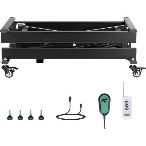 Table élévatrice électrique, capacité 150 kg, monte-charge à ciseaux simple, hauteur réglable 20-71 cm, plateau mobile sur 4 roues, noir. (1/5)