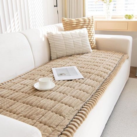 Dicker und weicher Cord Sofabezug rutschfest und waschbar universeller Möbelschutz für 2 , 3 und 4 Sitzer Sofas Dunkelgrün, 70 x 150 cm (1/5)