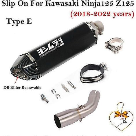 Sistema De Escape Para Motocicleta, Silenciador De Tubo De Enlace Medio Modificado Para Kawasaki Ninja125 Z125 Ninja 125 2018 - 2022( Type E) (1/5)
