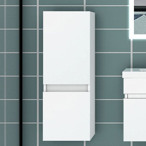 Ducha Casa Armario de baño Armario auxiliar, armario de pared,30 x 30 x 83 cm, diseño moderno,color blanco.