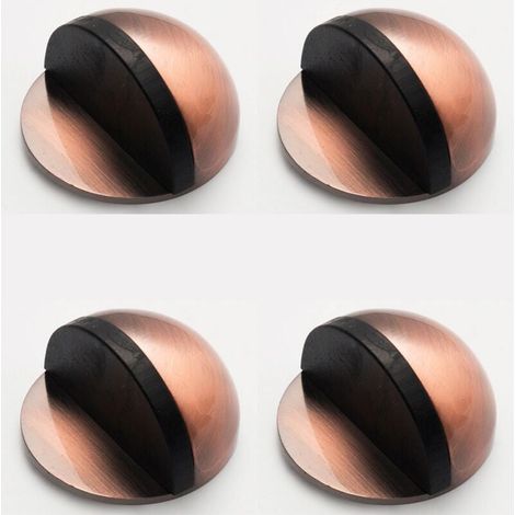 4 Pack Rubber Door Stops, 3M Self-Adhesive Door Stopper for Baseboards, Red Bronze, Wall-Mounted Door Stop for Home, Office YMYNY (1/3)