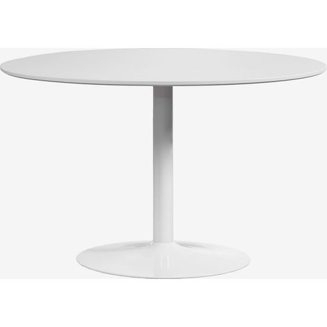 Table à manger ronde en MDF et fer Yvetta SKLUM Blanc Ø120 cm