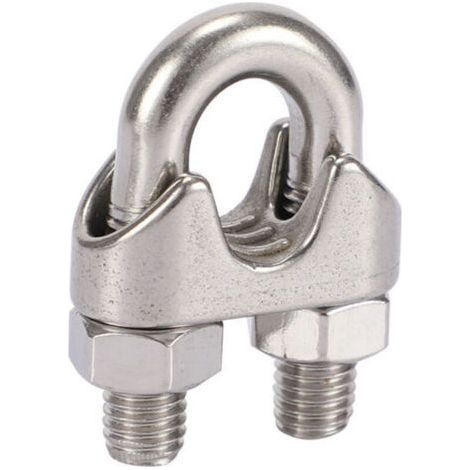10 Pcs Wire Cable Clamp Stainless Steel Cable Clamps M4 Caliper，Silver (1/4)