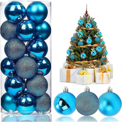 Boules de Noël (24 pièces) (Bleues) (1/5)