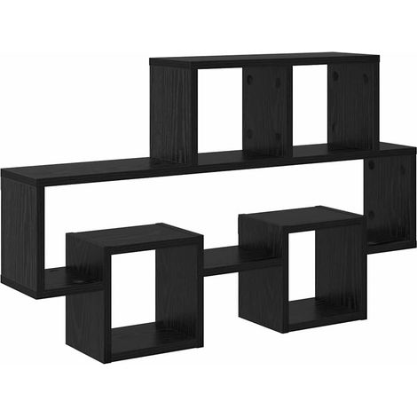 Maison Exclusive - Wandregal Schwarz Eichen-Optik 82 x 15 x 51 cm