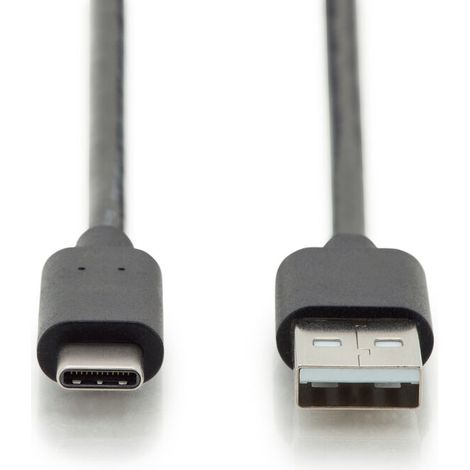 DIGITUS USB 2.0 Anschlusskabel Typ C -A St/St 3.0m, sw (AK-300148-030-S)
