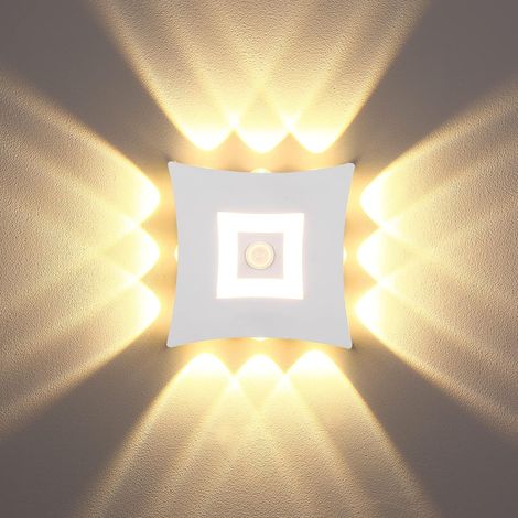 18W LED Moderne Indoor Outdoor Wandleuchte mit PIR Bewegungssensor, IP65 wasserdichte Wandleuchte, 3000K warmweiße Aluminiumwandleuchte für Garten, weiß (1/5)