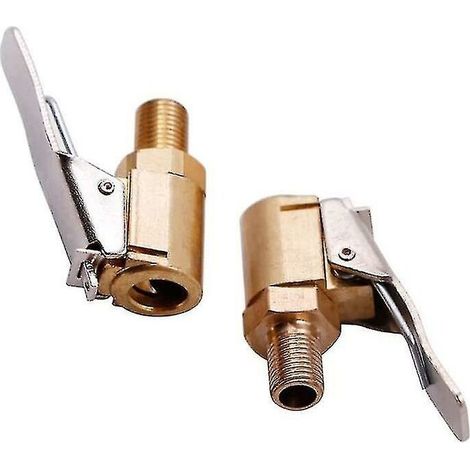 2 Piece Car Tire Valve Adapter 8mm Pump Nozzle Brass Inflator Valve Clip Clamp Connector Adapter For Car Or Truck Tire Qyroadwolf (1/5)