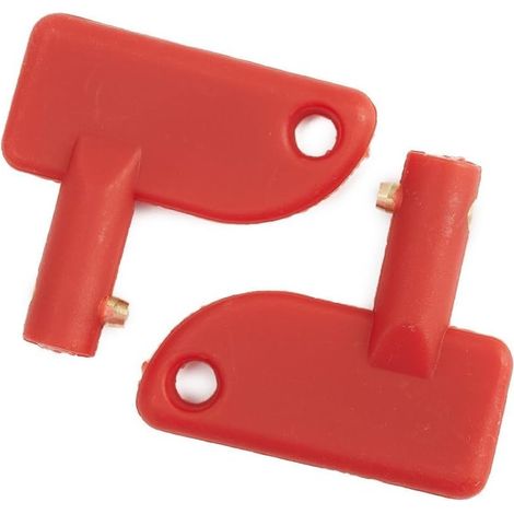 Lot de 2 clés de rechange - Plastique ABS rouge - Pour interrupteur coupe-circuit - Auto Marine Camping-car - 47x43 mm (1/5)